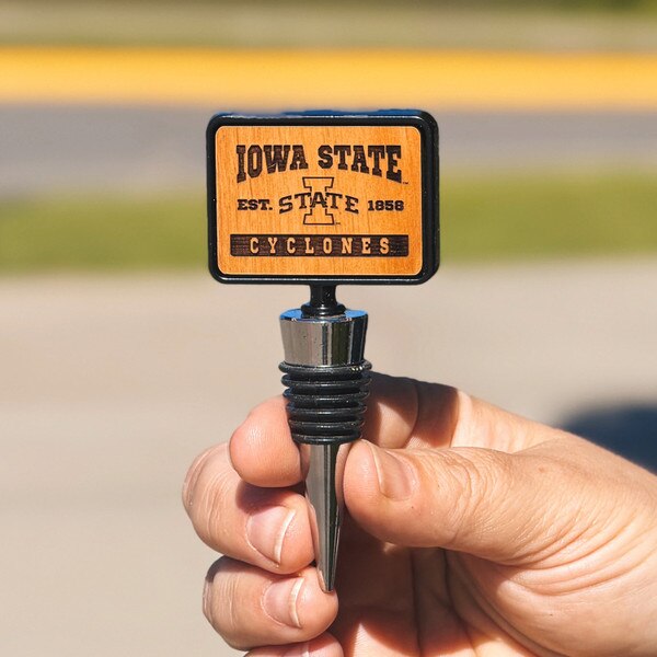 I-State Rectangle Wood Bottle Stop front